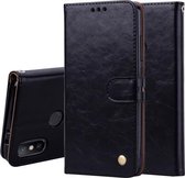 Zakelijke stijl olie wax textuur horizontale flip lederen tas voor Geschikt voor Xiaomi mi 6X / A2, met houder & kaartsleuven & portemonnee (zwart)
