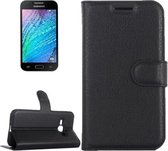 Litchi Texture Horizontale Flip Leren Case voor Galaxy J2 Pro (2016) & J2 (2016) / J210F, met magnetische gesp & houder & kaartsleuven & portemonnee (zwart)