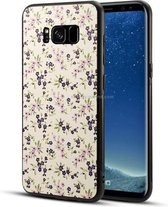 Voor Galaxy S8 TPU + PC Blue Flower Printed Pattern Surface Protective Back Case