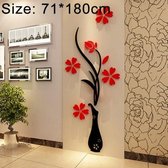 Creatieve Vaas 3D Acryl Stereo Muurstickers TV Achtergrond Muur Gang Woondecoratie, Afmeting: 71x180x5cm