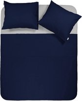 Y-NOT - Crispy Cotton Effen - Dekbedovertrek - Katoen - Tweepersoons - 200x200/220 cm - Donker Blauw