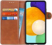 Samsung Galaxy A52 Hoesje Wallet Book Case Kunstleer Bruin