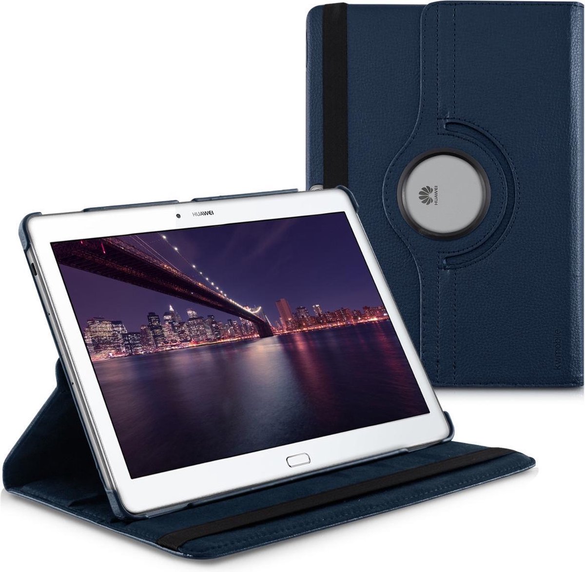 kwmobile hoes geschikt voor Huawei MediaPad M2 10.0 - 360 graden beschermhoes - donkerblauw