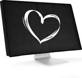 kwmobile hoes voor Apple iMac 27" / iMac Pro 27" - beschermhoes voor beeldscherm - Brushed Hart design - wit / zwart