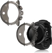 kwmobile 2x Hoes voor geschikt voor Suunto 9 / 9 Baro / Spartan Sport Wrist HR - Siliconenhoes voor sporthorloge zwart / transparant