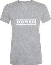 Foxwild Dames t-shirt  | Massa is kassa | ik word er foxwild van | tshirt | Grijs