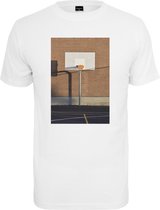 Mister Tee Heren Tshirt -XL- Pizza Basketball Court Wit