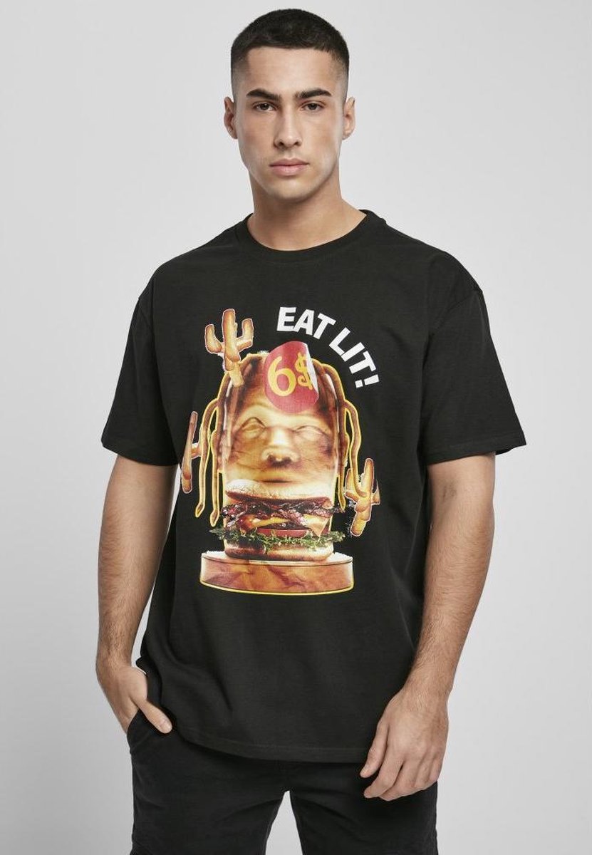 Mister Tee Eat Lit Oversize Heren T-shirt L Zwart