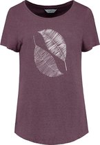 Blueloop Originals T-shirt Pure Scribble Leaves Dames Paars Mt L