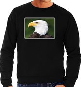 Dieren sweater met arenden foto - zwart - voor heren - roofvogel / zeearend vogel cadeau trui - kleding / sweat shirt M