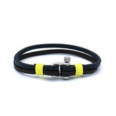 Teddy dubbele leren armband diepblauw-bruin