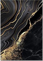 Canvas Experts Doek Met Exclusief Zwart Gouden Accenten (A) Leuk Om Te Combineren! Maat 100x70CM *ALLEEN DOEK MET WITTE RANDEN* Wanddecoratie | Poster | Wall Art | Canvas Doek | Voor Meer Opt