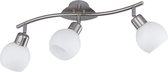 LED Plafondspot - Nitron Frudo - 12W - E14 Fitting - Warm Wit 3000K - 3-lichts - Rond - Mat Nikkel - Aluminium