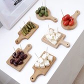 Kikkerland Mini Snijplankjes – Set van 6 – Borrelplankjes – Borrel – Feest – Bamboe