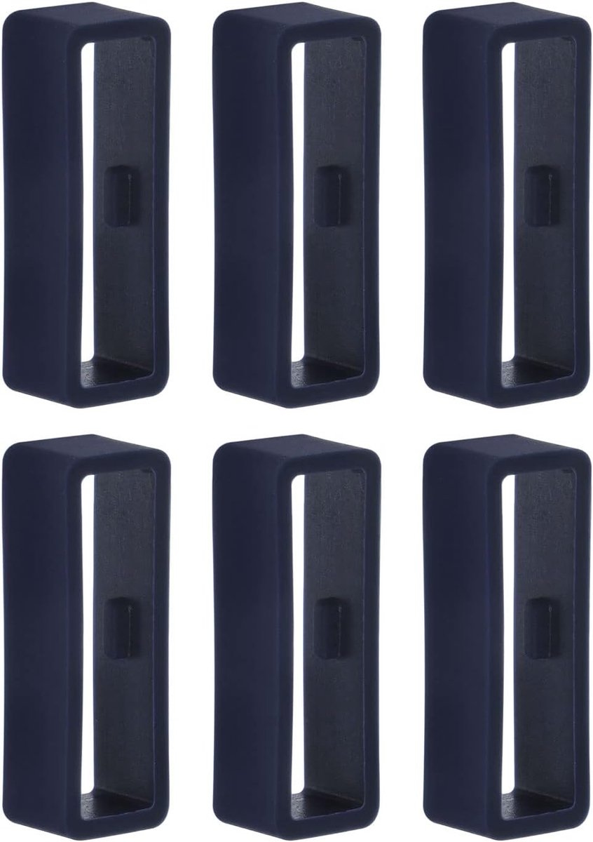 Horlogebandje - gesp - ringen - 26 mm - rubber - horlogehouder - siliconen - blauw - 6 stuks - vervangend horlogeaccessoire