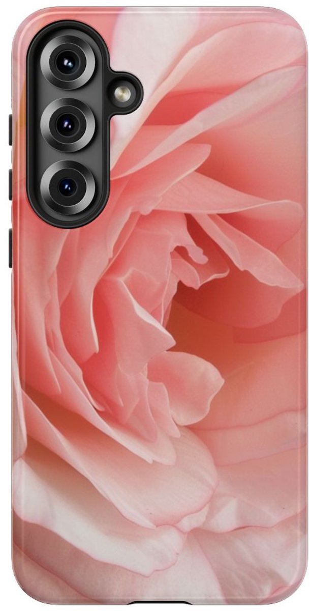 Zachtroze Roos van Dichtbij – Telefoonhoesje Geschikt voor Samsung Galaxy S25 Plus