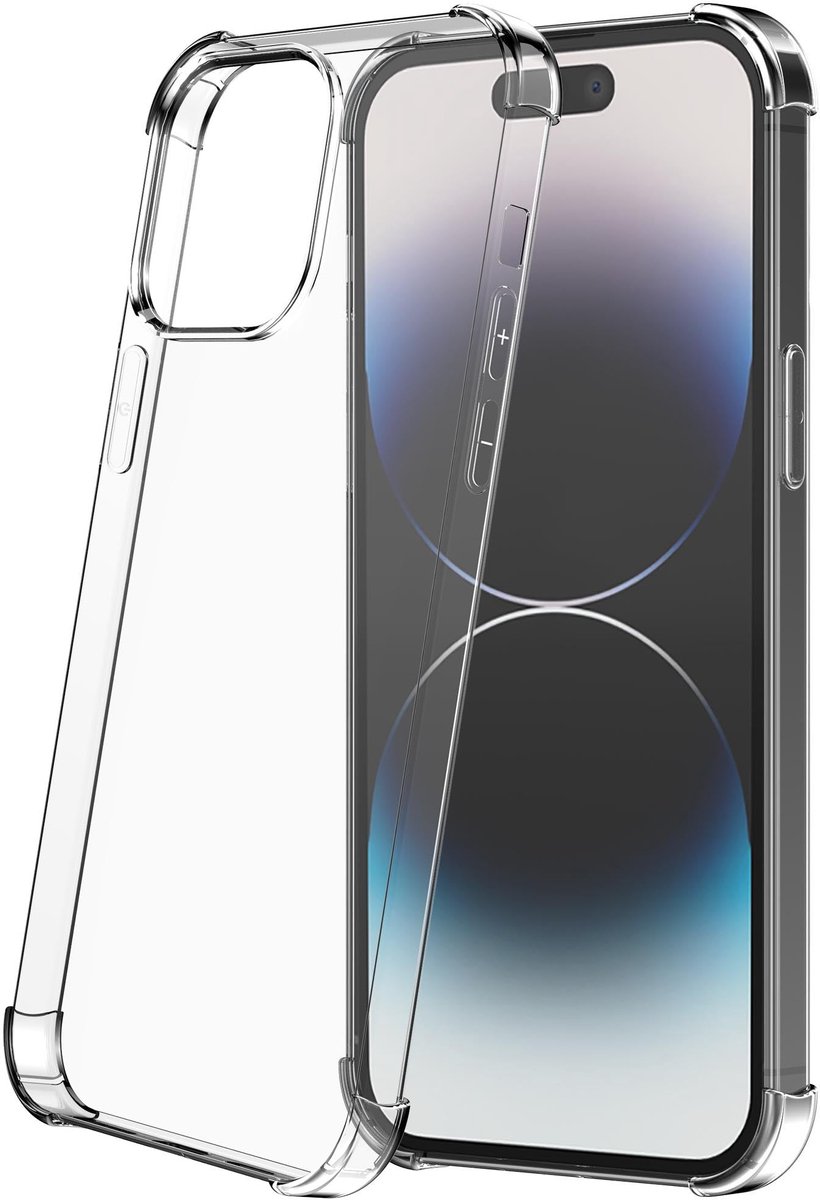 Geschikt voor iPhone 14 Pro Transparant met Stootrand - Siliconen TPU ShockProof case doorzichtig - ProtX