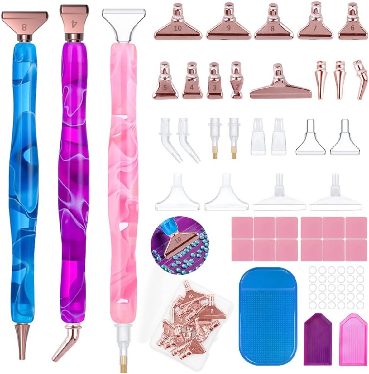 45 Stuks Diamond Paint Pen Kit - Gepersonaliseerde 5D Diamond Art Gereedschap voor DIY Ambachten