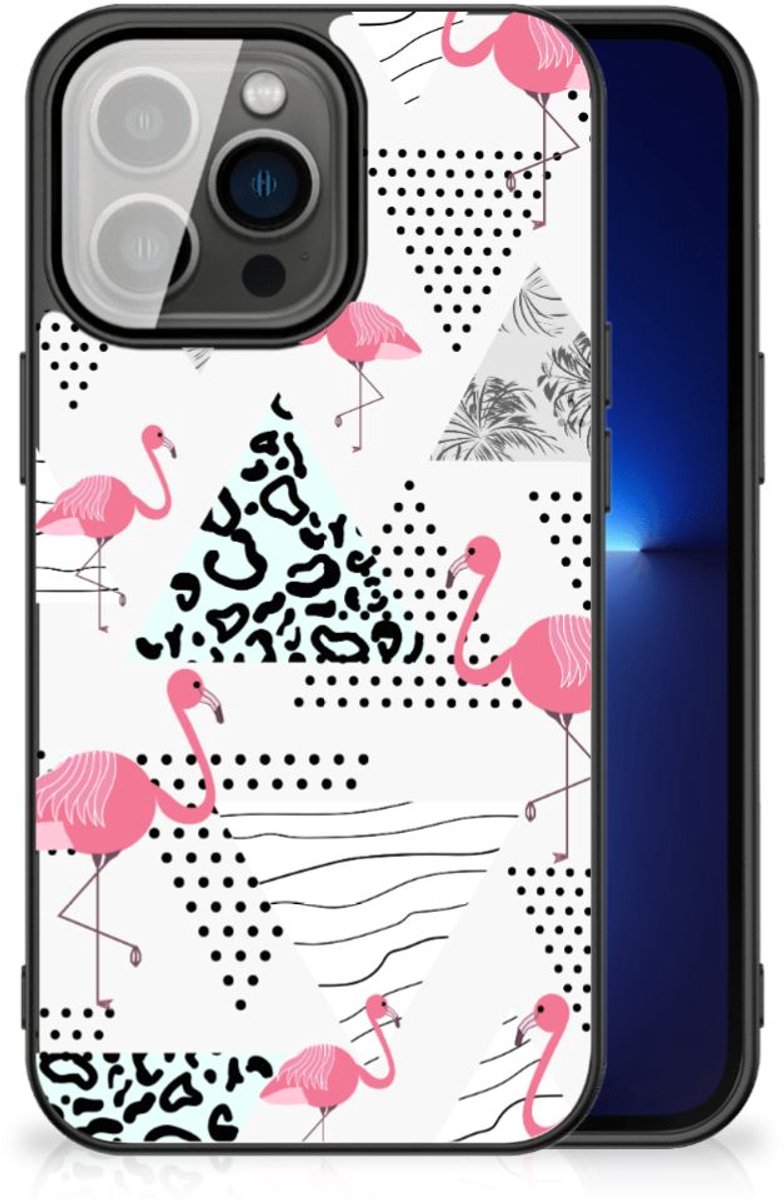 iPhone 13 Pro Dierenprint Telefoonhoesje Flamingo Triangle