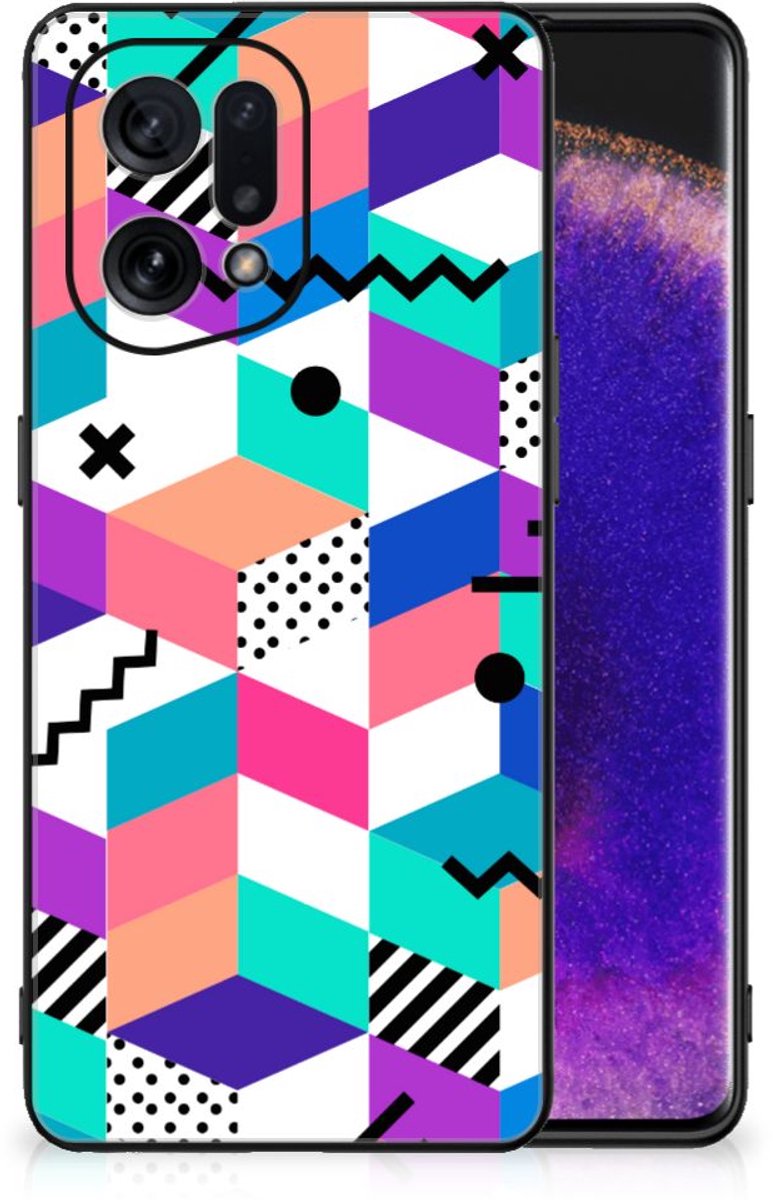 OPPO Find X5 Backcover Blokken Kleurrijk
