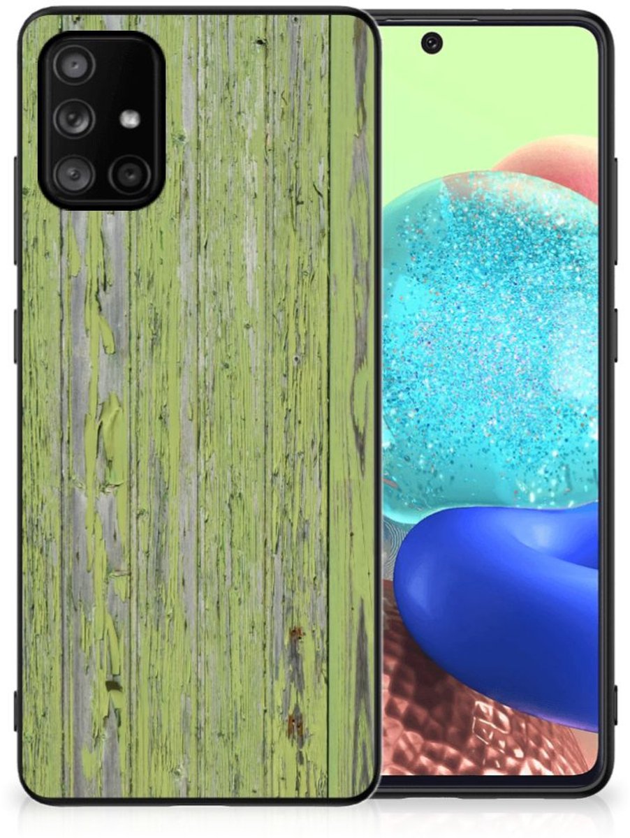Samsung Galaxy A71 Houten Print Telefoonhoesje Green Wood