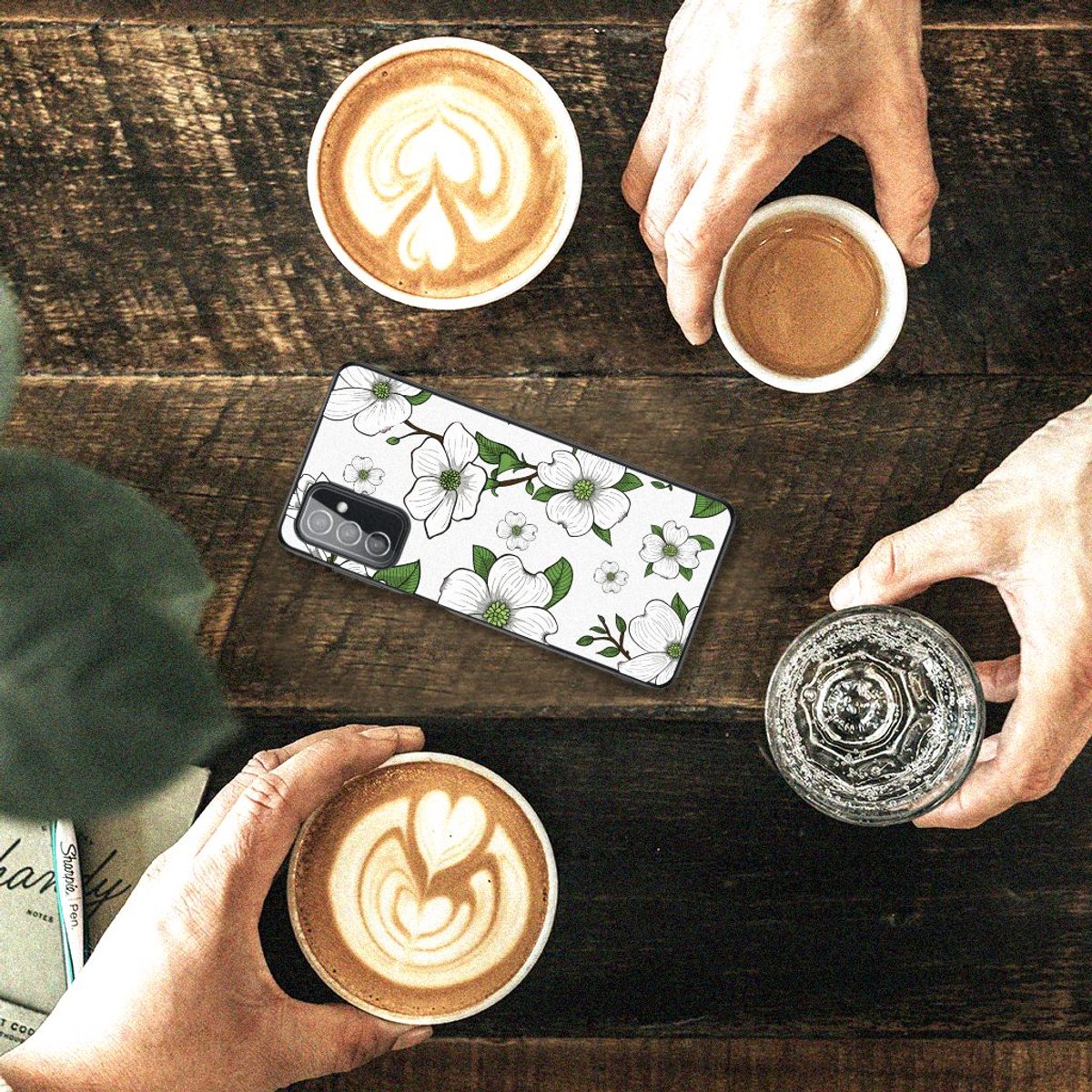 Samsung Galaxy M52 Bloemen Hoesje Dogwood Flowers