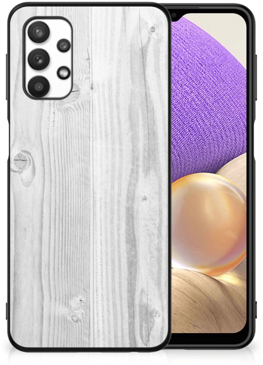 Samsung Galaxy A32 5G Houten Print Telefoonhoesje White Wood