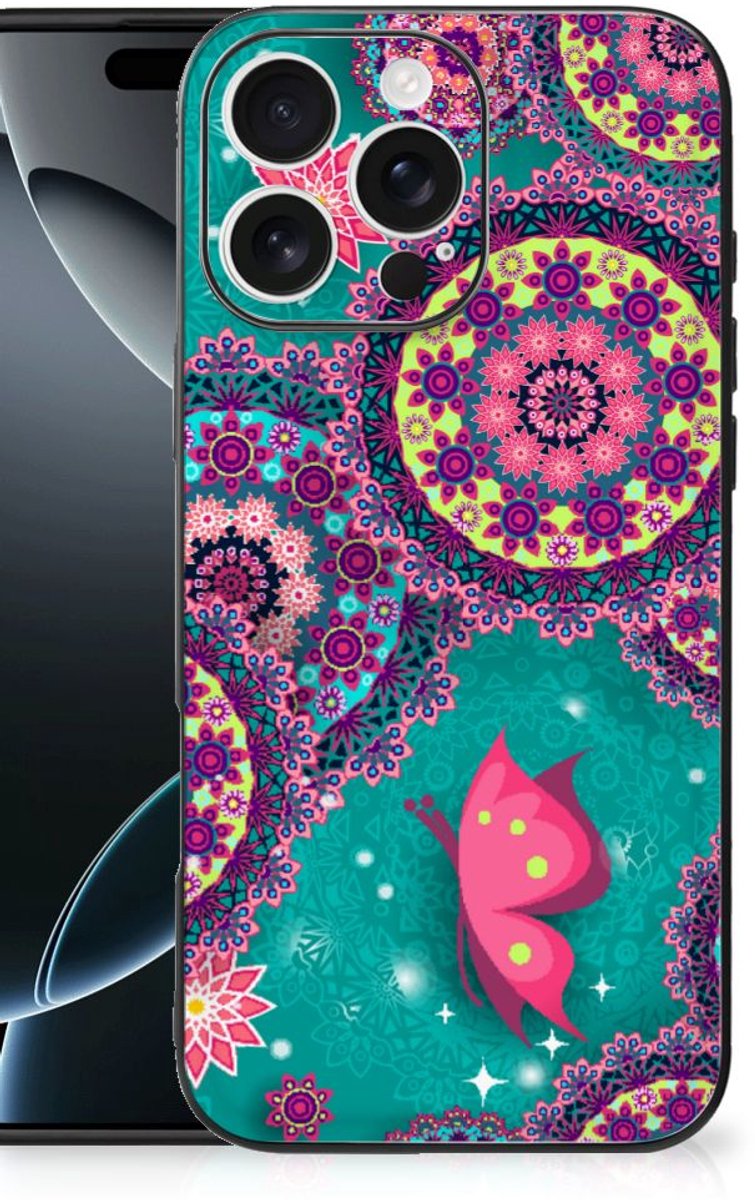 iPhone 16 Pro Max Leuk Telefoonhoesje Cirkels en Vlinders