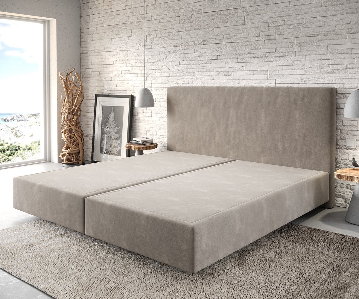 Boxspringframe Dream-Well Microfibre Beige 200x200 cm