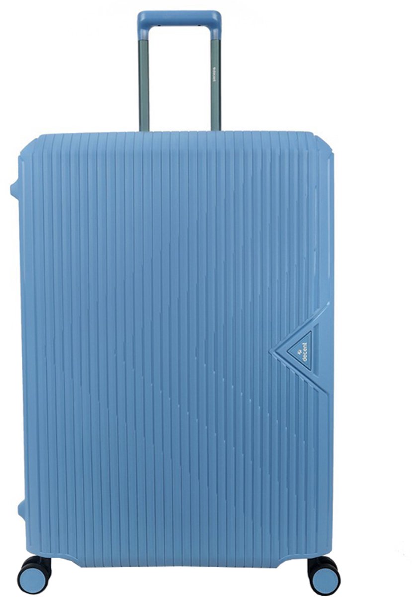 Decent SMART Spinner TSA Reiskoffer vaste sluiting 120 liter – Grote maat koffer 77x54,5x31,5 – Reiskoffer met wielen - Lichtgewicht koffer – Reiskoffer groot - Veilig TSA Cijferslot – Lichtblauw