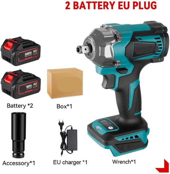 MIRTHBUY 700N.m Accu-draaislagschroevendraaier 18 V, accu- slagschroevendraaier 1/2 inch, borstelloze slagmoersleutel voor Makita BL1830, BL1830B, BL1840, BL1840B, BL1850, BL1850B, BL1860B