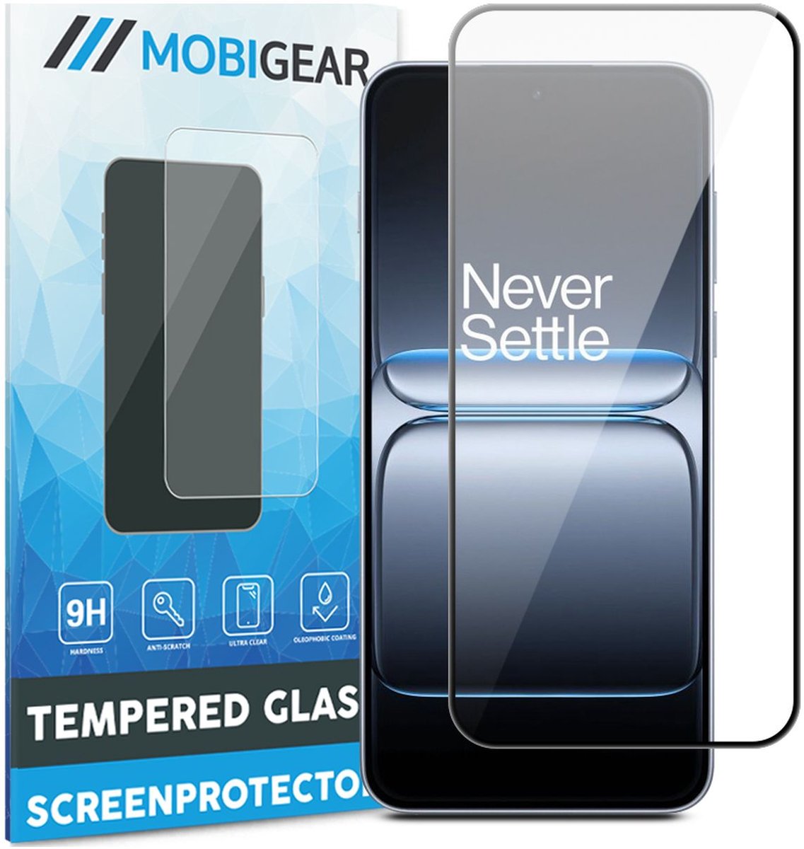 Mobigear Screenprotector geschikt voor OnePlus Nord 5 Glazen | Mobigear Premium Screenprotector - Case Friendly - Zwart