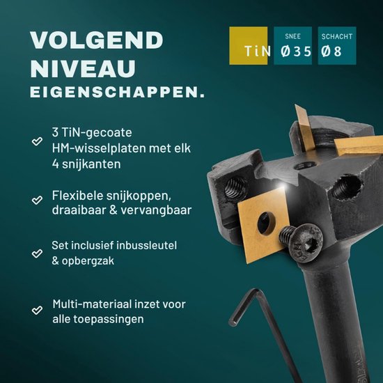 F Fityle Lange vlakfrees, 8 mm schacht, frees, bovenfrees, groeffrees, houtsnijder, router bits