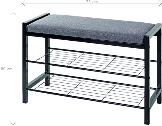 Flink bank taupe stof met zwart metalen frame