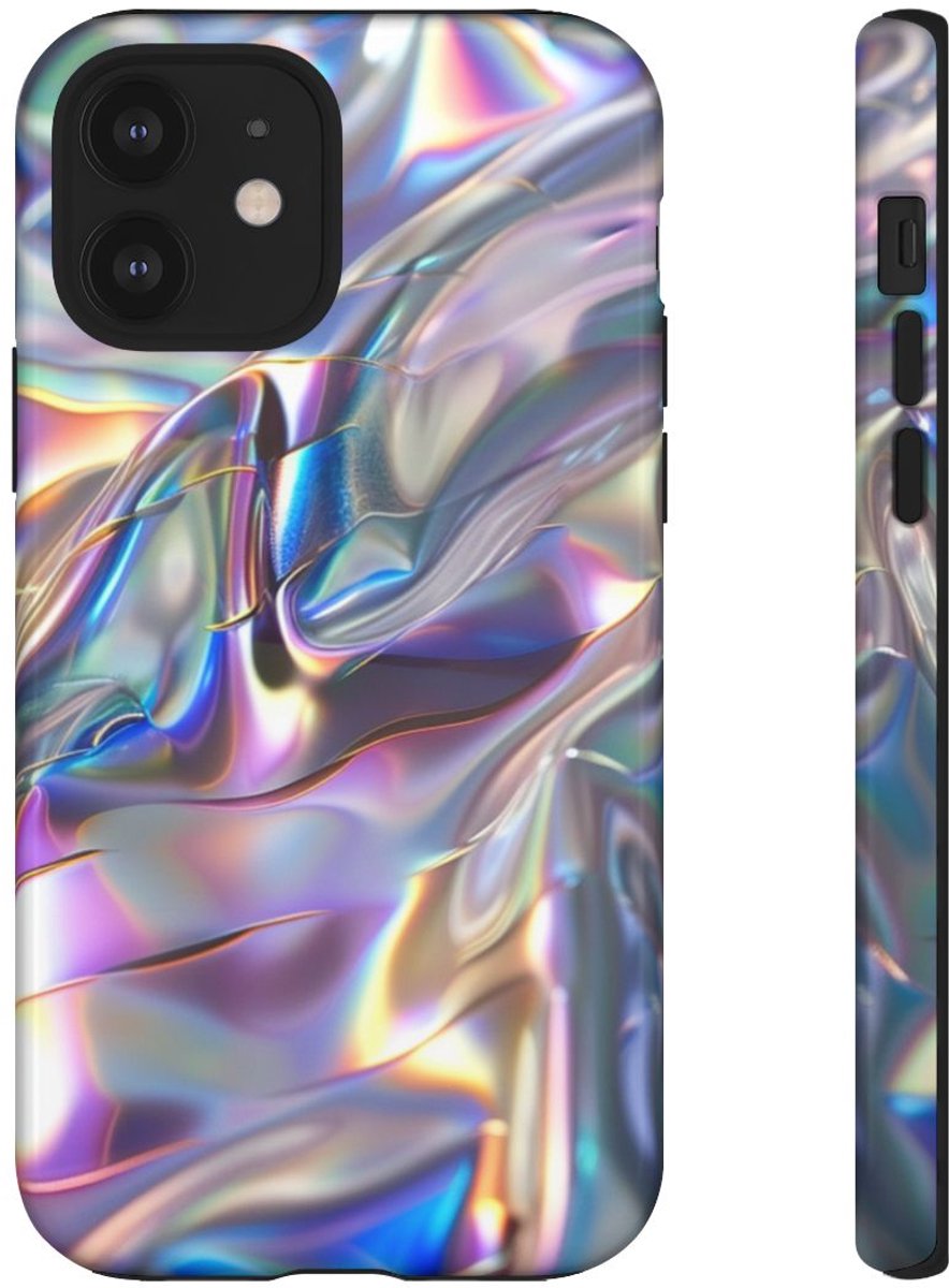Iridescerende Holografische Textuur – Telefoonhoesje Geschikt voor iPhone 12