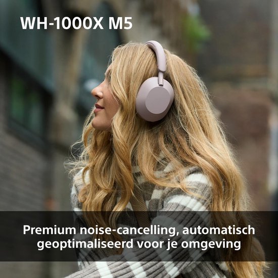 Sony WH-1000XM5 - Draadloze koptelefoon met Noise Cancelling - Smoky Pink / Roze