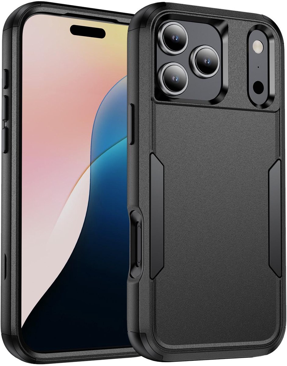 Mobigear Hoesje geschikt voor Apple iPhone 17 Pro Telefoonhoesje Hardcase | Mobigear Ultra Tough Backcover Shockproof | Schokbestendig iPhone 17 Pro Telefoonhoesje | Anti Shock Proof - Zwart