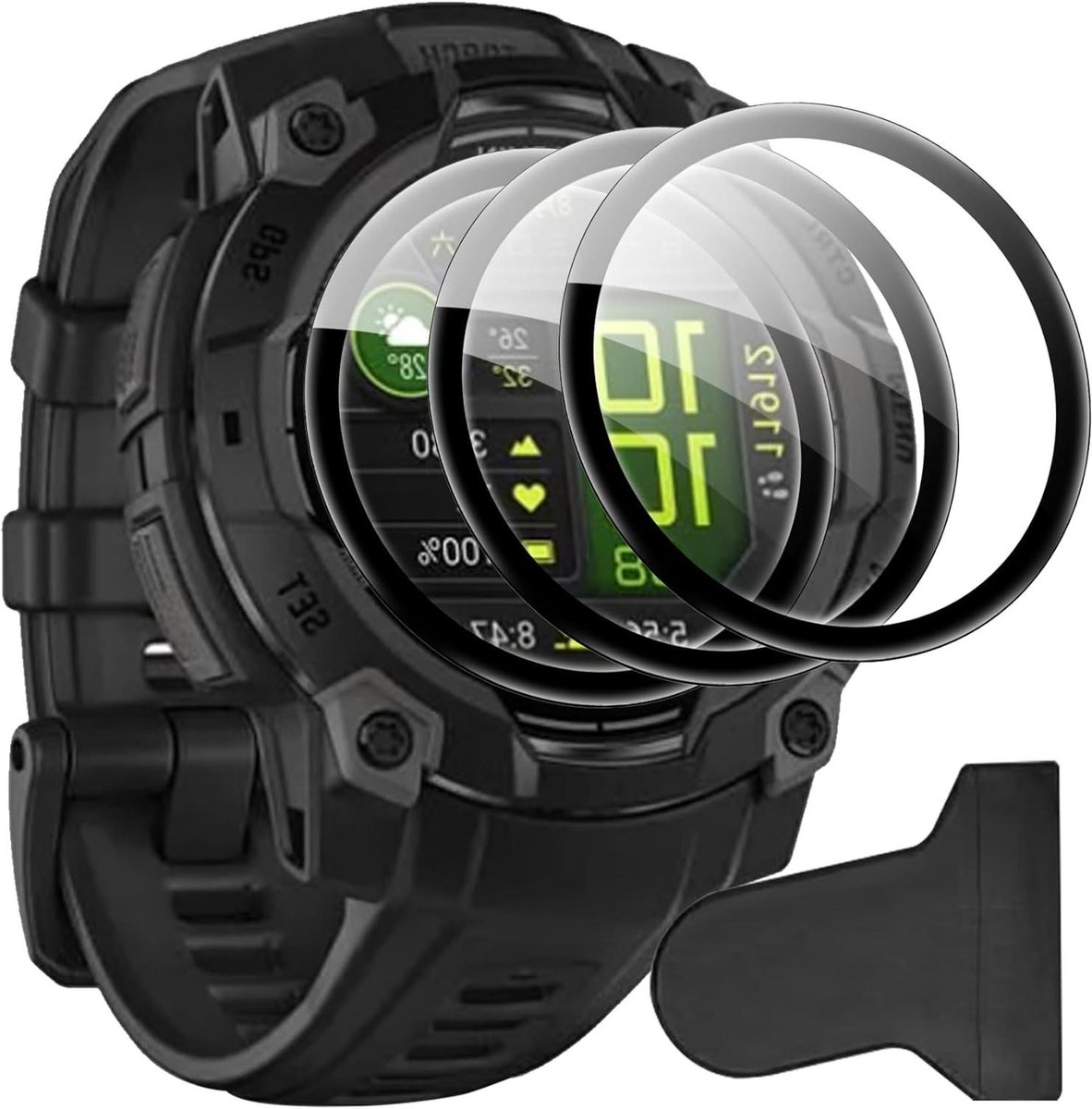 Gehard glazen displaybeschermfolie voor Garmin Instinct 3 - 45mm: krasbestendig en luchtbelvrij
