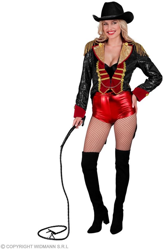 Widmann - Costume de cirque - Robe à paillettes pour danseuse Shirley Woman - Rouge, Zwart - Large - Déguisements - Déguisements