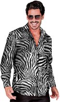 Widmann - Pooier Kostuum - Foute Zebrakoning Zilver Overhemd Man - Zilver - Large / XL - Carnavalskleding - Verkleedkleding