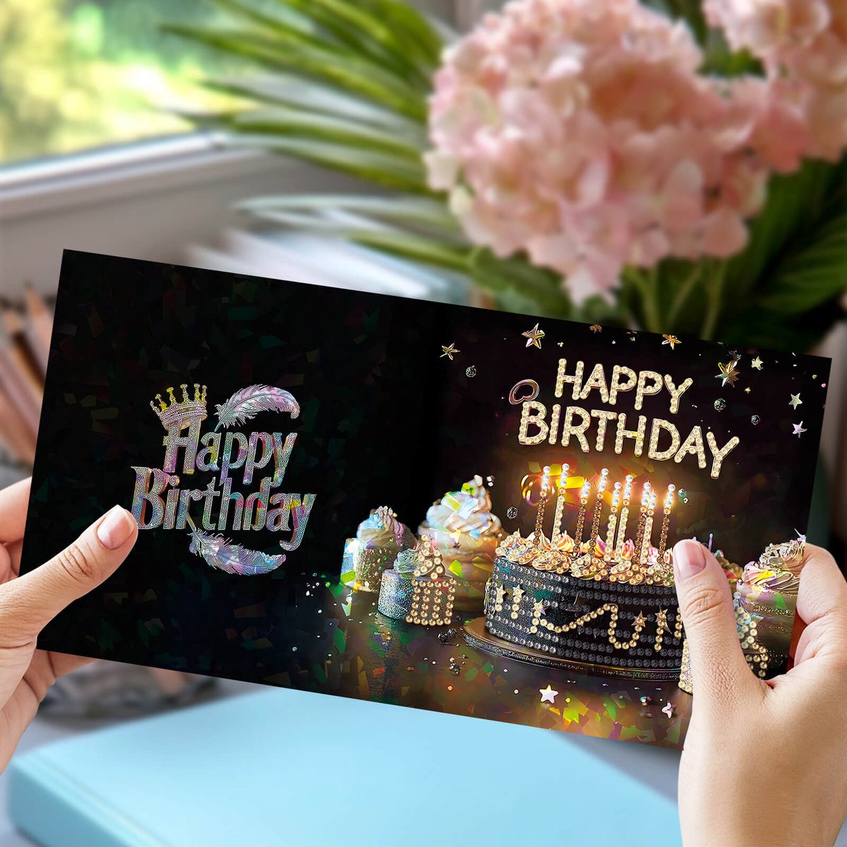 Adorzy Diamond Painting Kaarten – 8 Verjaardagskaarten met envelop - Diamond Painting Volwassenen – Diamond Painting Volledig Pakket — afbeelding 6