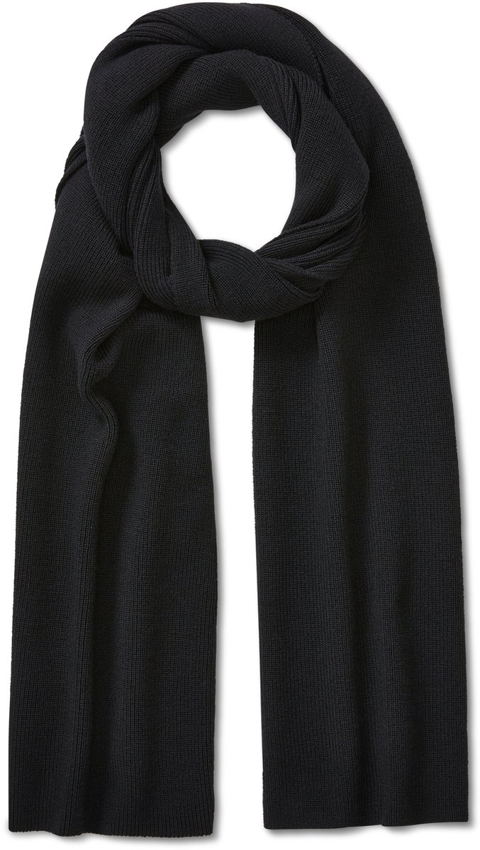 FALKE Scarf Half-Cardigan Merino sneldrogend warm wol wintersjaal unisex zwart - maat ONESIZE