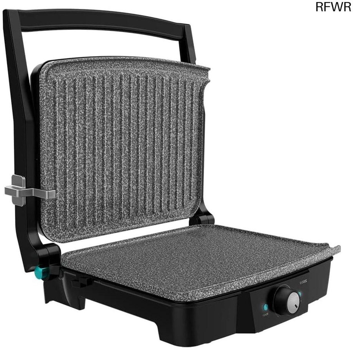 RFWR® Elektrische Grill Met Keramische Coating - 2000 W, 180° Opening, Vetopvangbak