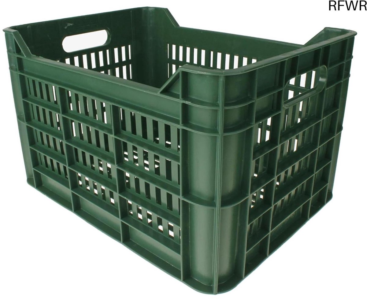 RFWR® Fietskrat 30 liter - 100% Gerecycled Kunststof - Donkergroen