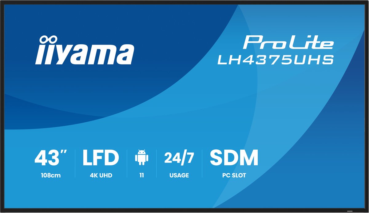 Monitor met Touchscreen Iiyama TE7512MIS-B4AG 4K Ultra HD 65"