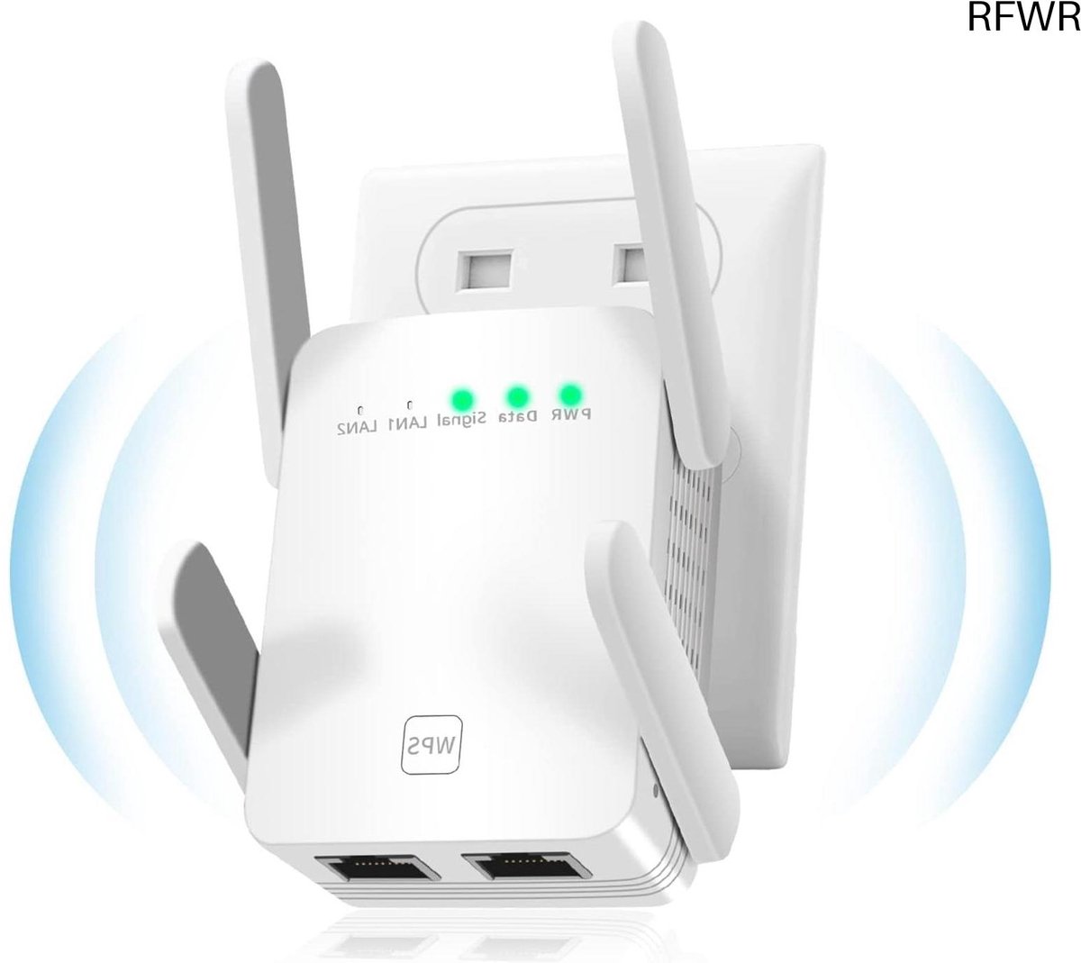 RFWR® WiFi Repeater 1200 Mbit/s - Versterk en Breid Je Wifi Uit tot 200 m²