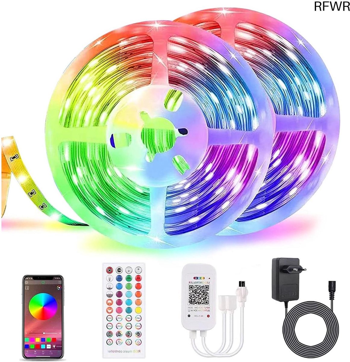 RFWR® LED Strip 20M RGB met Bluetooth Afstandsbediening voor Sleuteldecoratie