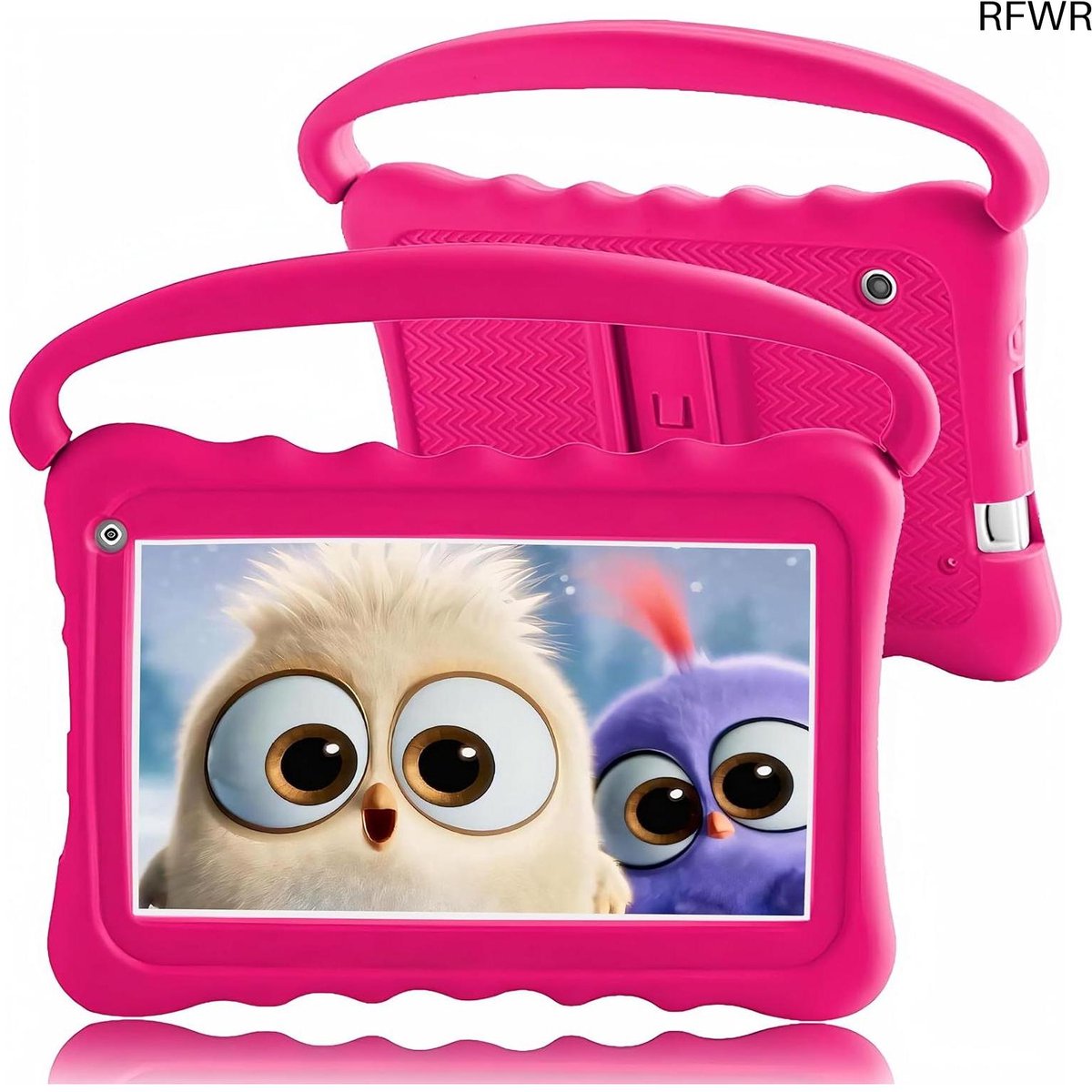 RFWR® Kindertablet 7 inch met beschermhoes voor kinderen - Quad Core, WiFi, Dubbele Camera, Bluetooth, Kinderbeveiliging