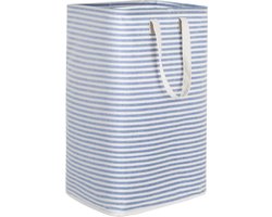Laundry Basket with Extended Handles for Storage - 80L Capacity, Foldable, Blue - 40 x 30 x 67cm