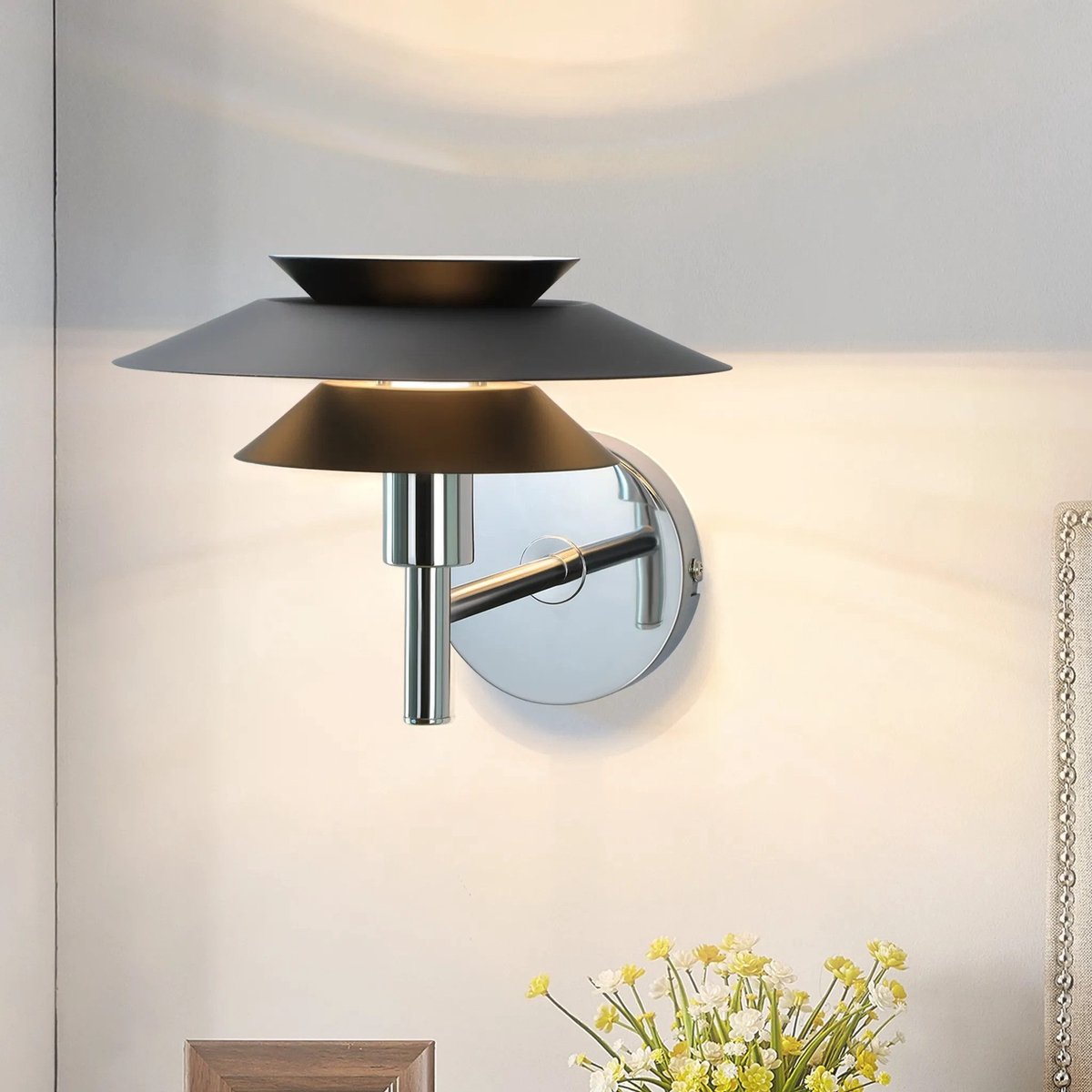 NETTLIFE Wandlamp zwart - G9 Fitting - Binnenwandlamp - Metaal - Moderne Halverlichting Creatieve Bedlamp - voor Slaapkamer | Trap | Kinderkamer | Woonkamer - Zonder Gloeilamp (Max.25W)